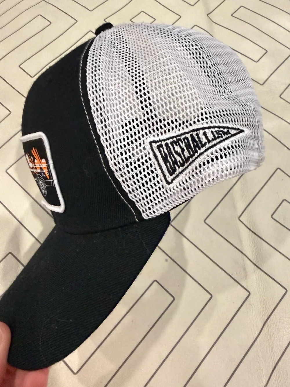 Baseballism Black Patch Front Trucker Hat